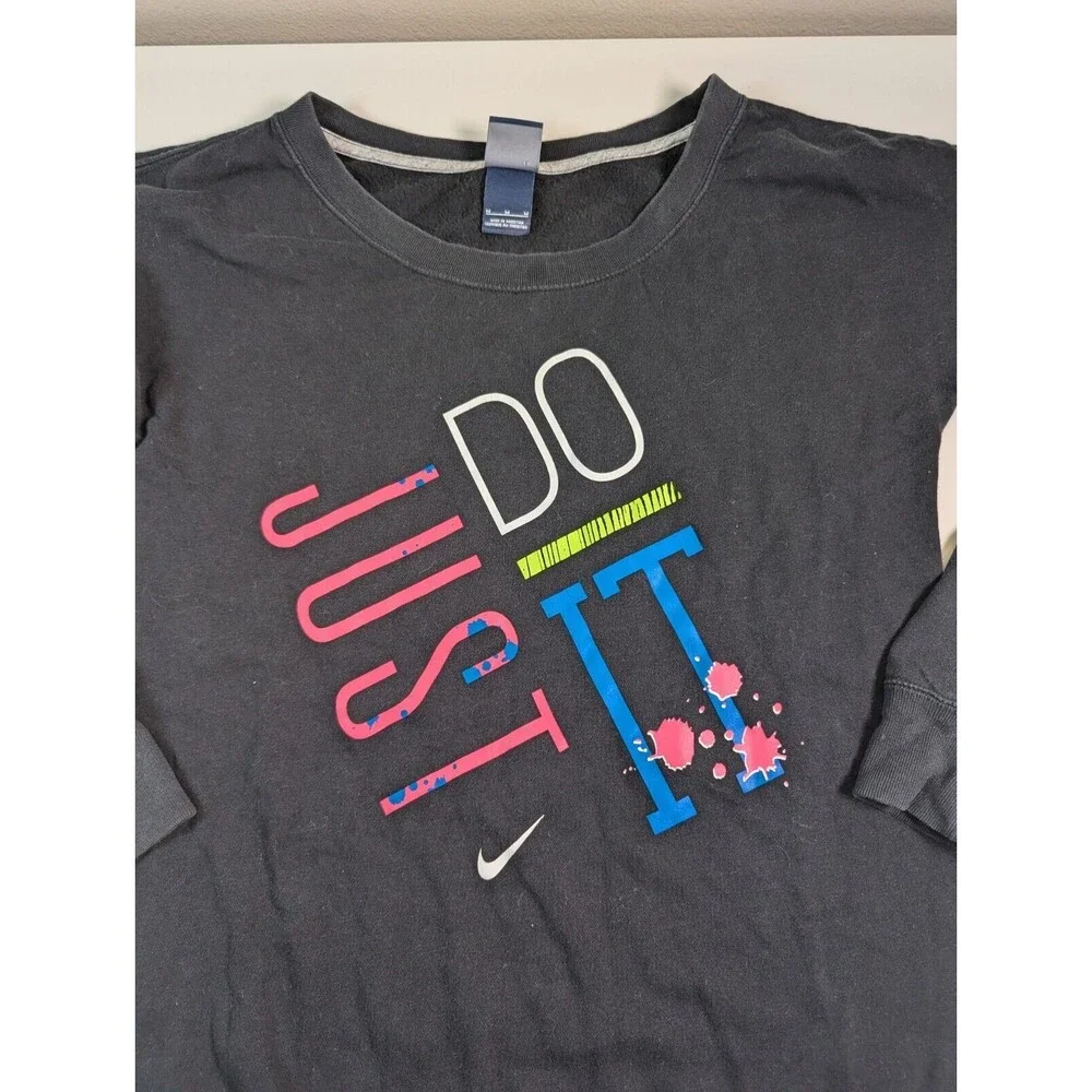 Vintage Nike Sweatshirt Women's Size Med Black Training Fitness 